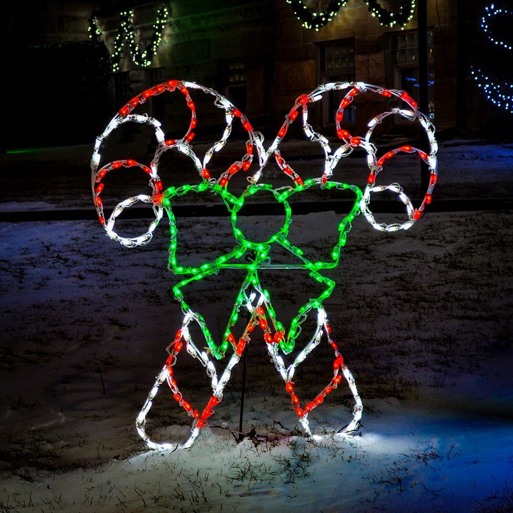 LED Double Candy Canes with Bow #LED-CCB260 *Set of 2*